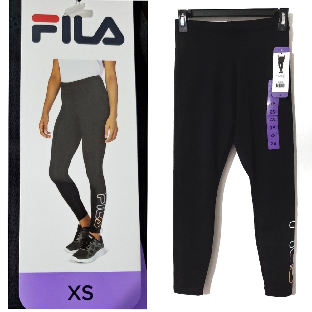 FILA Women's LOGO Black Athletic Leggings